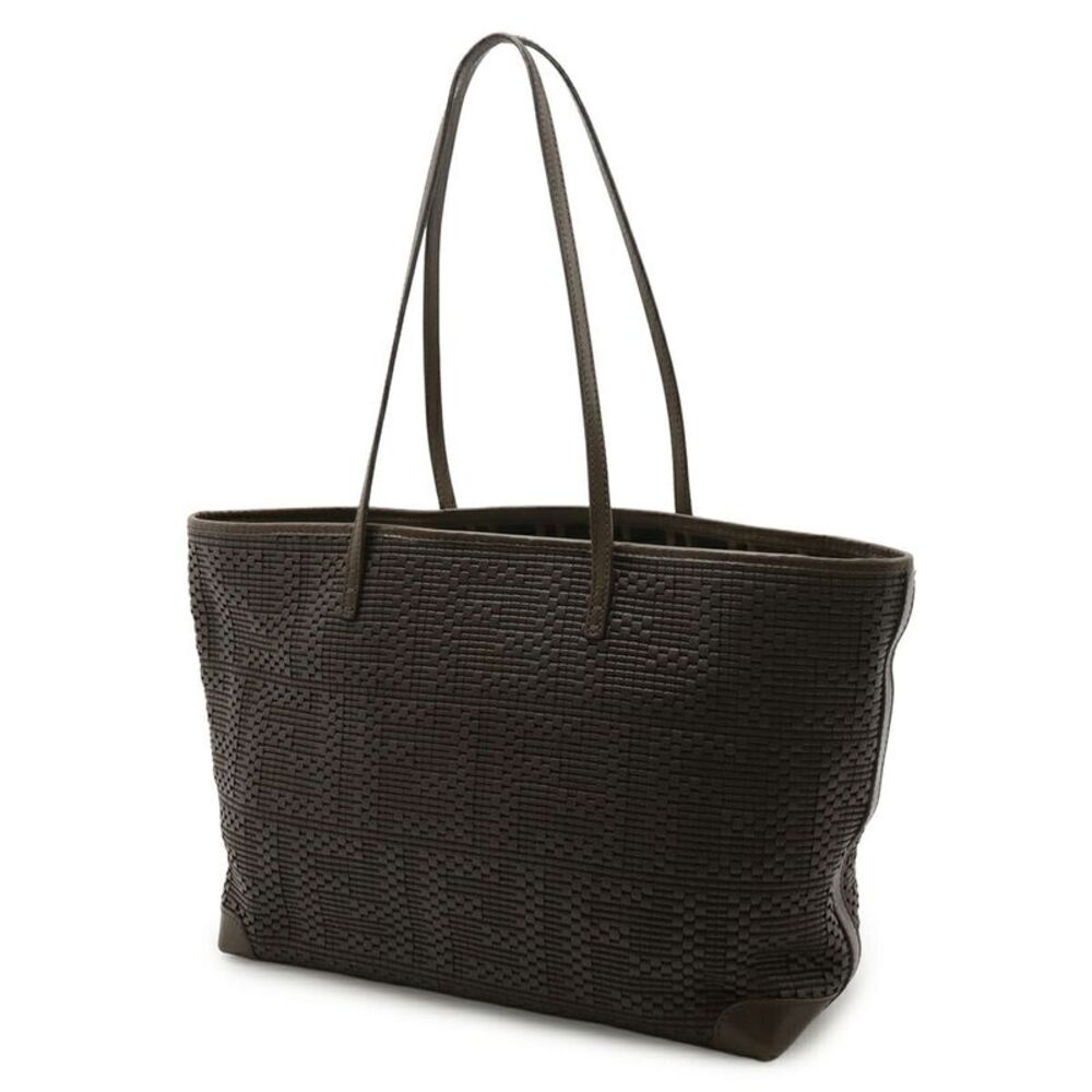 Fendi Zucca Pattern Leather Tote Shoulder Bag - Picture 2 of 8